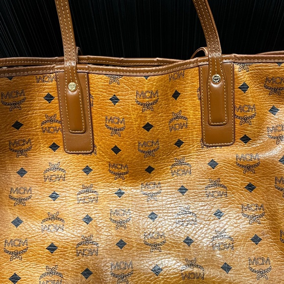 MCM Brown Logo Tote Bag - Picture 3 of 4
